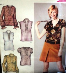 6205 CUTE BUBBLY SS-LS BACK TIED TOPS NL PATTERN 10-22